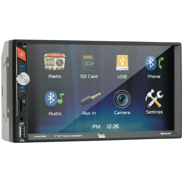 BLUETOOTH GLASS PANEL TOUCHSCREEN DOUBLE 2 DIN CAR STEREO RECEIVER W INSTALL KIT